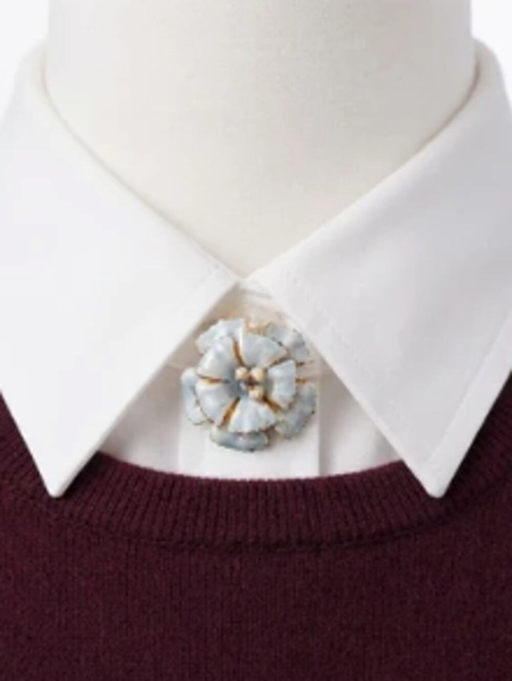 Button Cover Enamel Flower Gold Tone Blue Floral Accessory VTG Estate Find EUC
